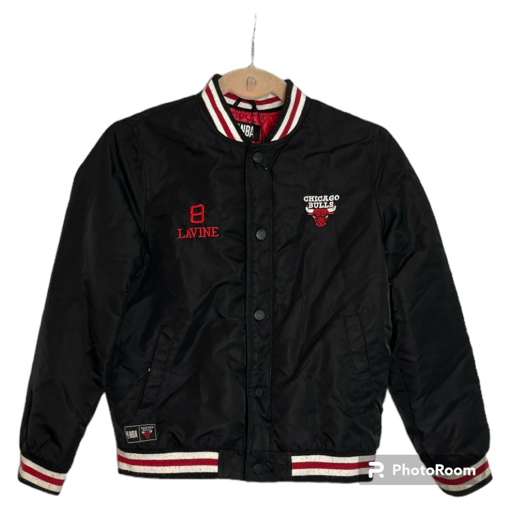NBA Chicago Bulls Kids Quilted Snap Button Bomber Jacket
